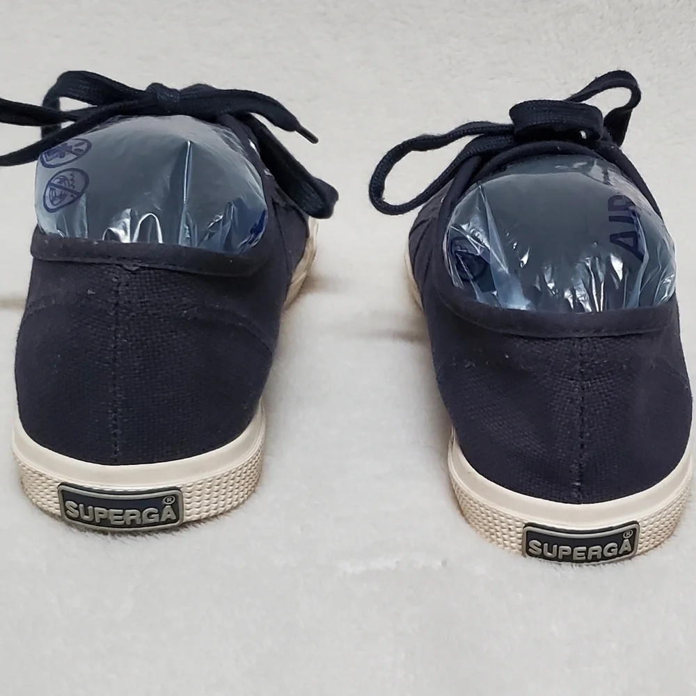 Superga Navy Blue Canvas Classic Lace-up Low Top Sneakers 7.5